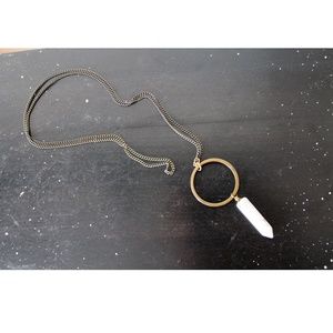 Marbled Quartz and Ring Necklace